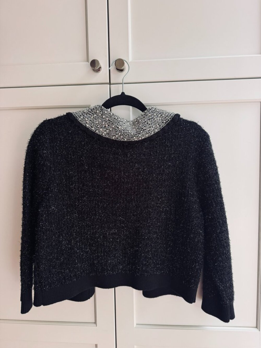 Alice + Olivia Akira Embellished Collar Cardigan — Black | Size M | NWT - Picture 5 of 8